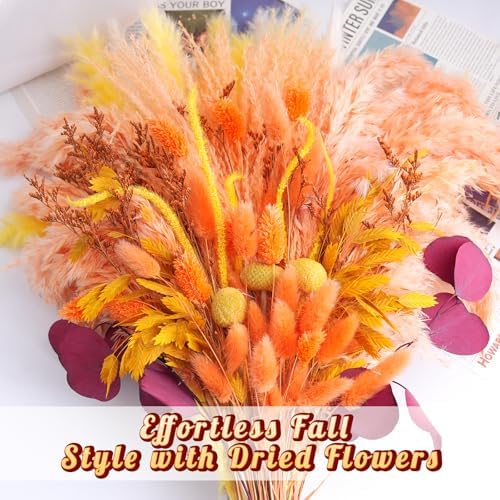 107 Pcs Artificial Dried Flowers Bouquet Boho Fall Decor