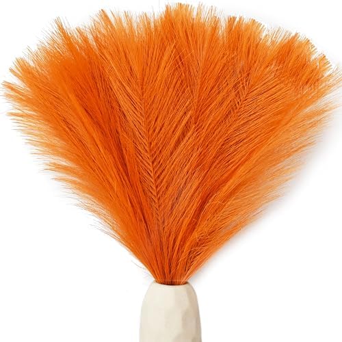 Mandys Orange Silk Pampas Grass Bouquet 20 Stems