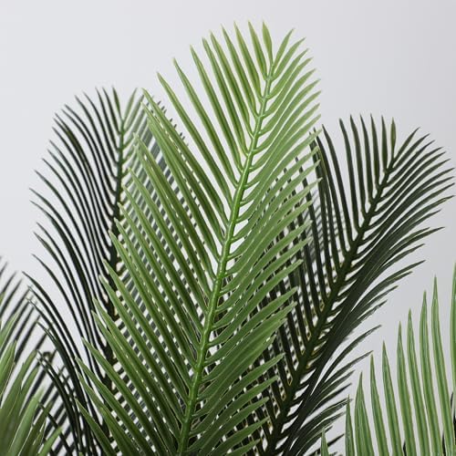 Jocoevol 4FT Artificial Cycas Tree with Planter and Decorative Rocks