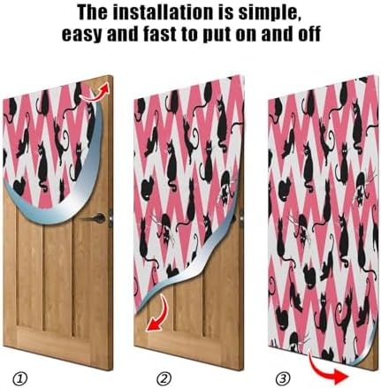 Susiyo Charming Black Cat Halloween Door Cover 32x79in