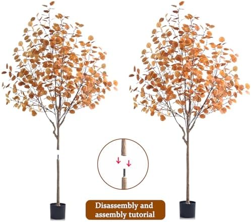 6FT Artificial Eucalyptus Tree for Fall Decor