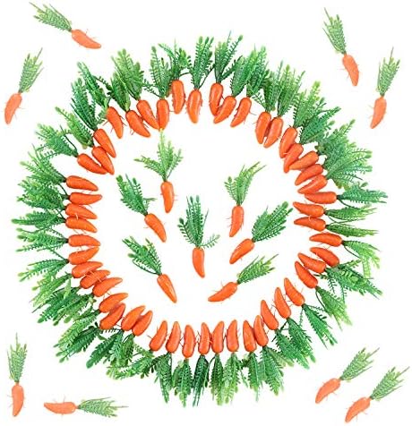 100PCS Mini Easter Carrots Plastic Decorations