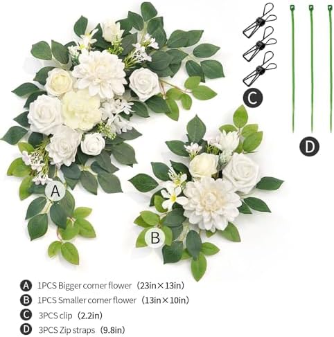 Piklado Wedding Welcome Sign Flower Garland Set