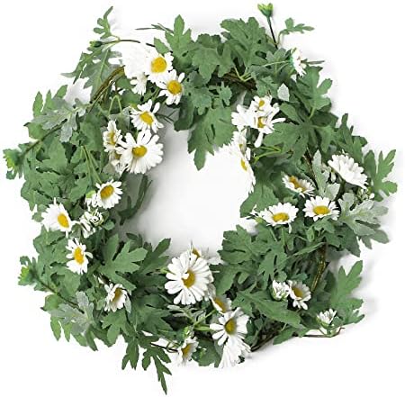 SOMYTING Artificial Daisy Garland 56 Ft White 2pcs