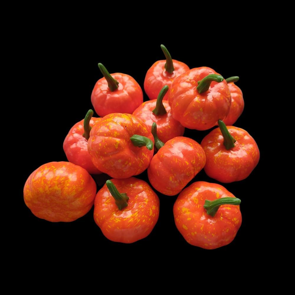 Ebonee Artificial Mini Pumpkins Halloween Decoration 12 Pack