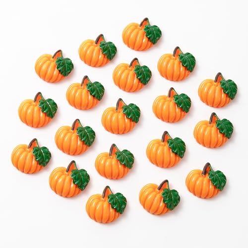 50Pieces Artificial Miniature Pumpkin Resin Decor for Halloween