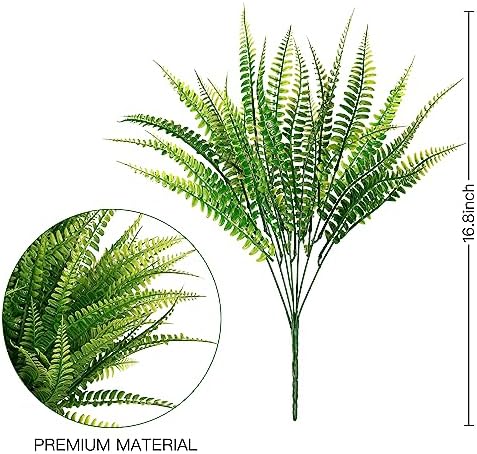 Sggvecsy 12 Bundles Artificial Boston Fern Plants Green Decor