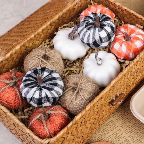 HAKACC 10PCS Artificial Pumpkins Fall Decor