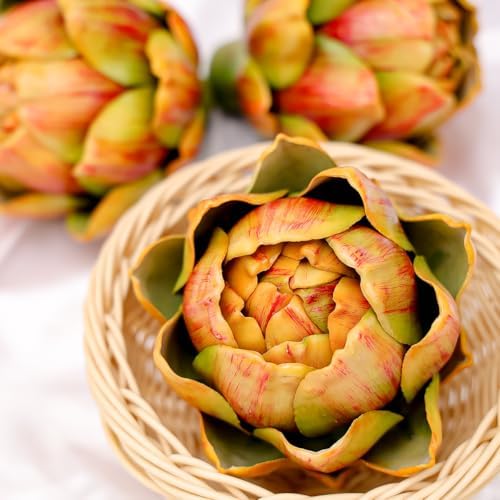 3Pcs Large Faux Artichoke Home Decor Artificial Vegetable Bowl Filler