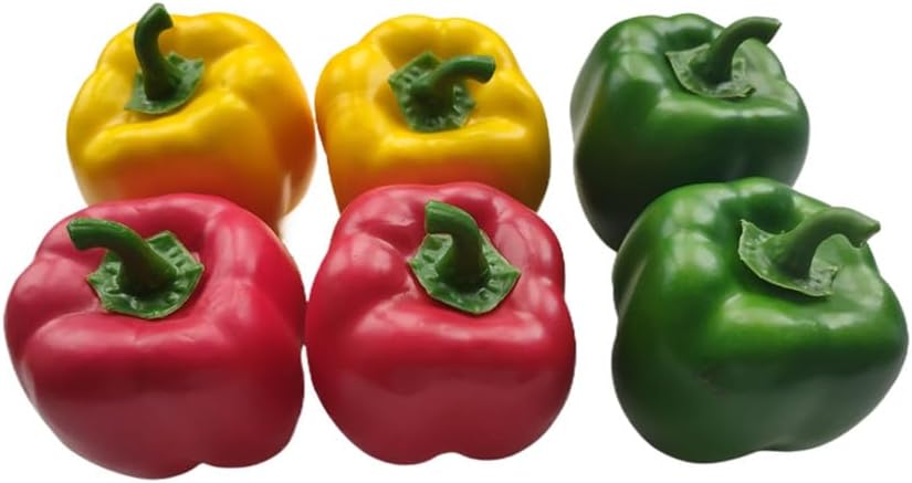 Ebonee Artificial Bell Peppers 6-Pack Realistic Decor