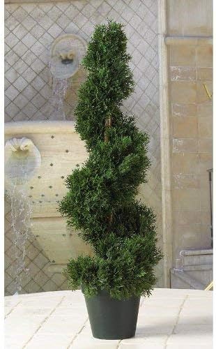 Nearly Natural 2ft Cedar Spiral Silk Tree