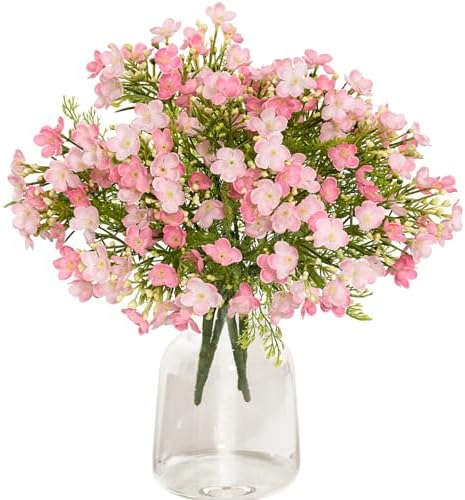 UV Resistant Plastic Hydrangea Flowers 4pcs Pink