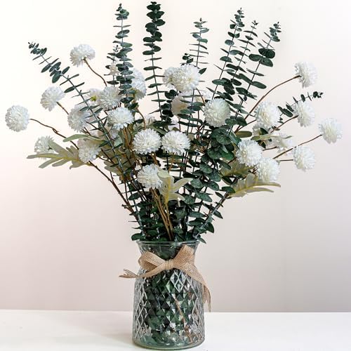Luxury Faux Flowers in Vase - Realistic Peonies Floral Stems