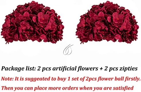 BLOSMON Artificial Hydrangea Flower Balls 2 Pcs