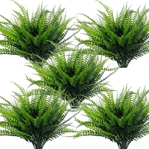TURNMEON 8 Bundle Artificial Ferns Outdoor Decor