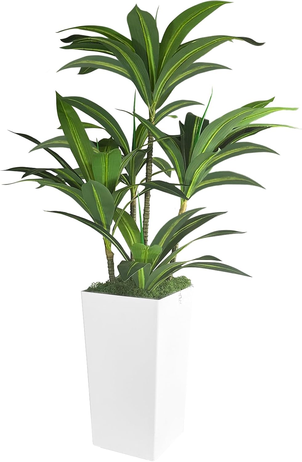 Realistic Artificial Dracaena Tree 5FT with White Planter