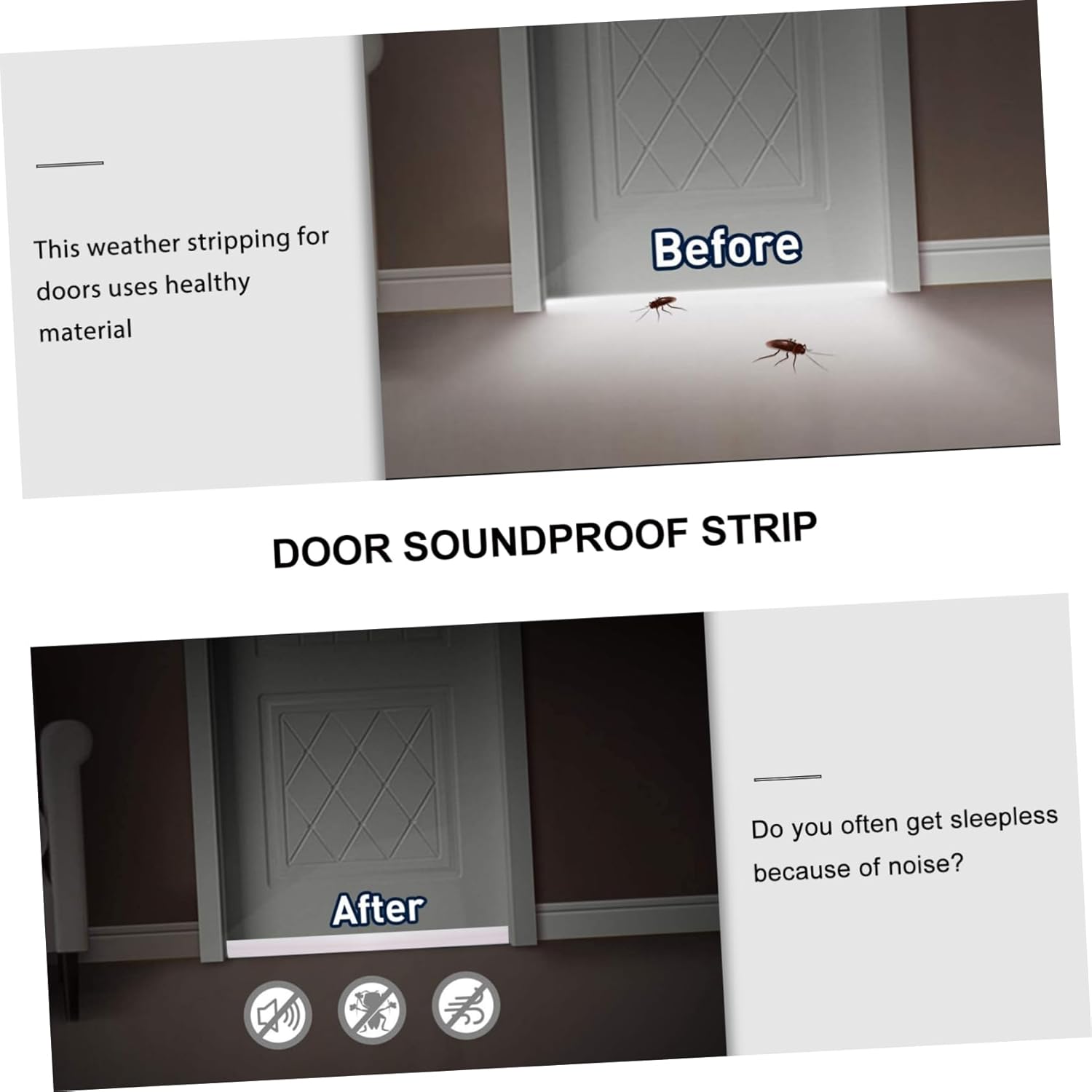 ORFOFE Door Bottom Seal Strip Soundproof Weatherproof Draft Stopper