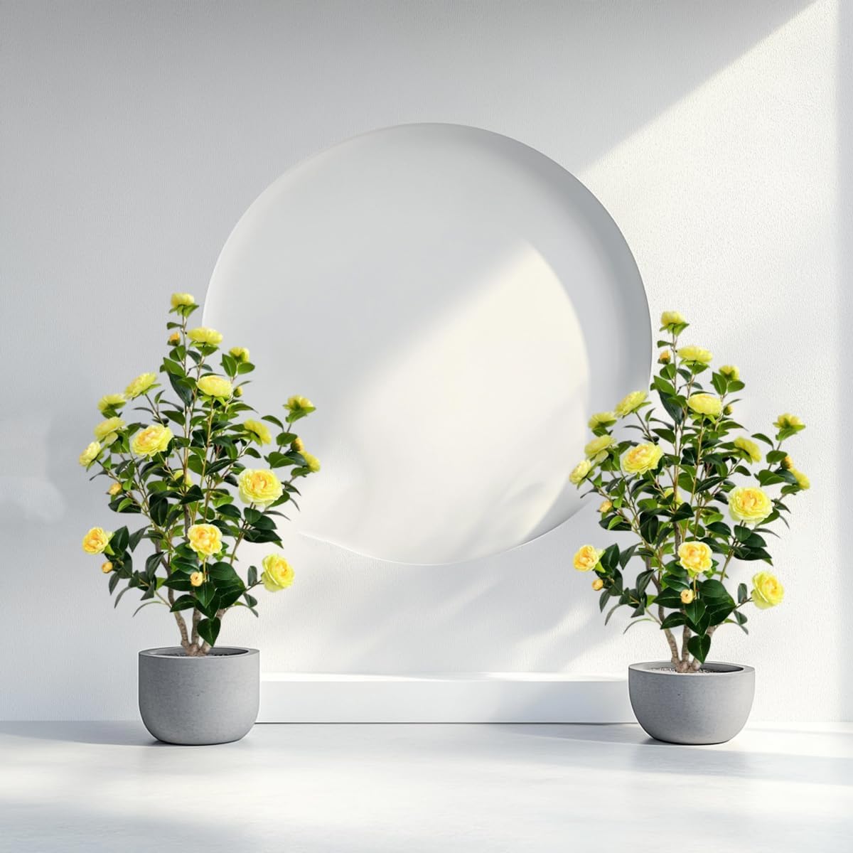 Artificial Camellia Tree 34ft Fake Plants 2 Yellow