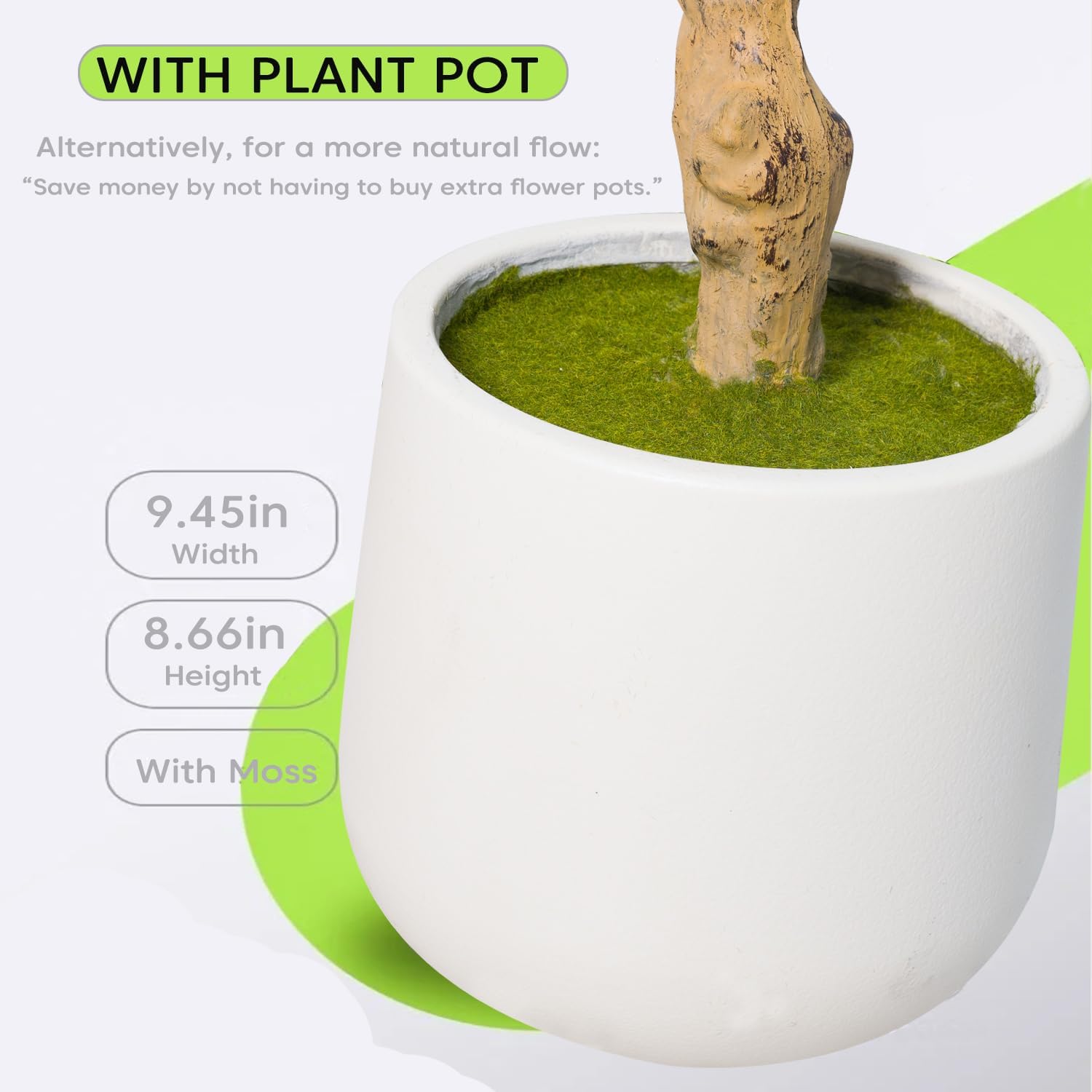 Artificial Olive Tree with White Pot - 5FT Tall Indoor Plant