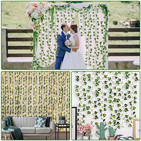 24 Pack Fake Vines with 200 Lights Timer