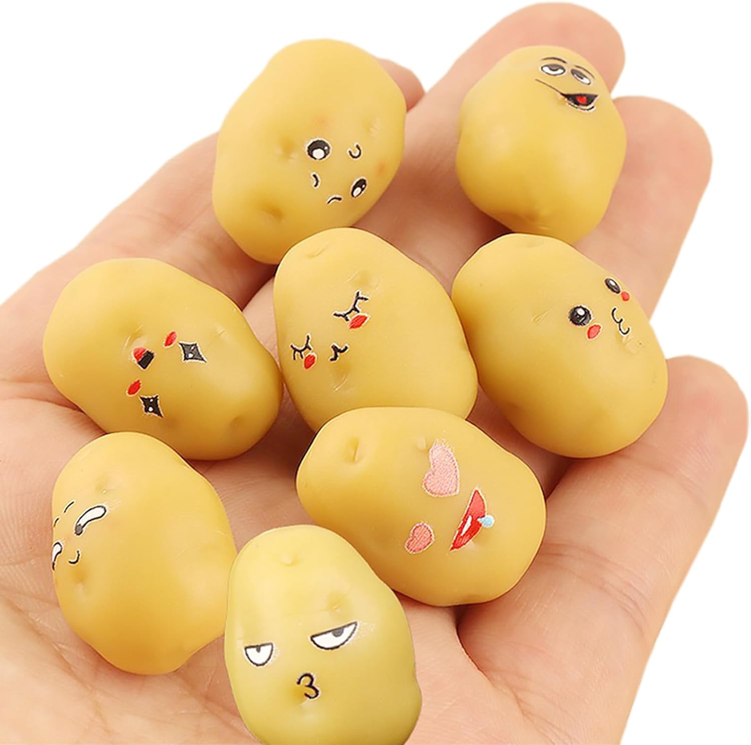 32pcs Mini Resin Potatoes Decor Lifelike Artificial Vegetables
