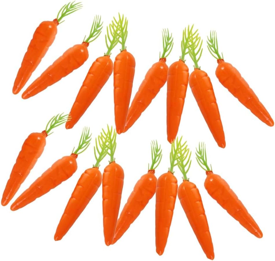 Pokinge 60pcs Artificial Carrots Mini Plastic Decorations