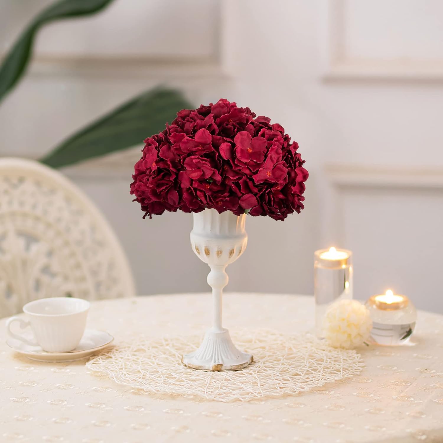 BLOSMON Artificial Hydrangea Flower Balls 2 Pcs