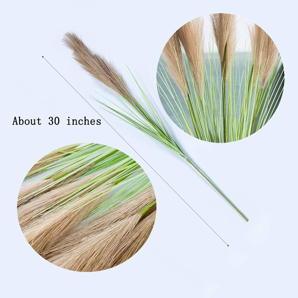 UiiziC Faux Pampas Grass 5 PCS Artificial Flower Decor