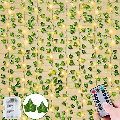 24 Pack Fake Vines with 200 Lights Timer