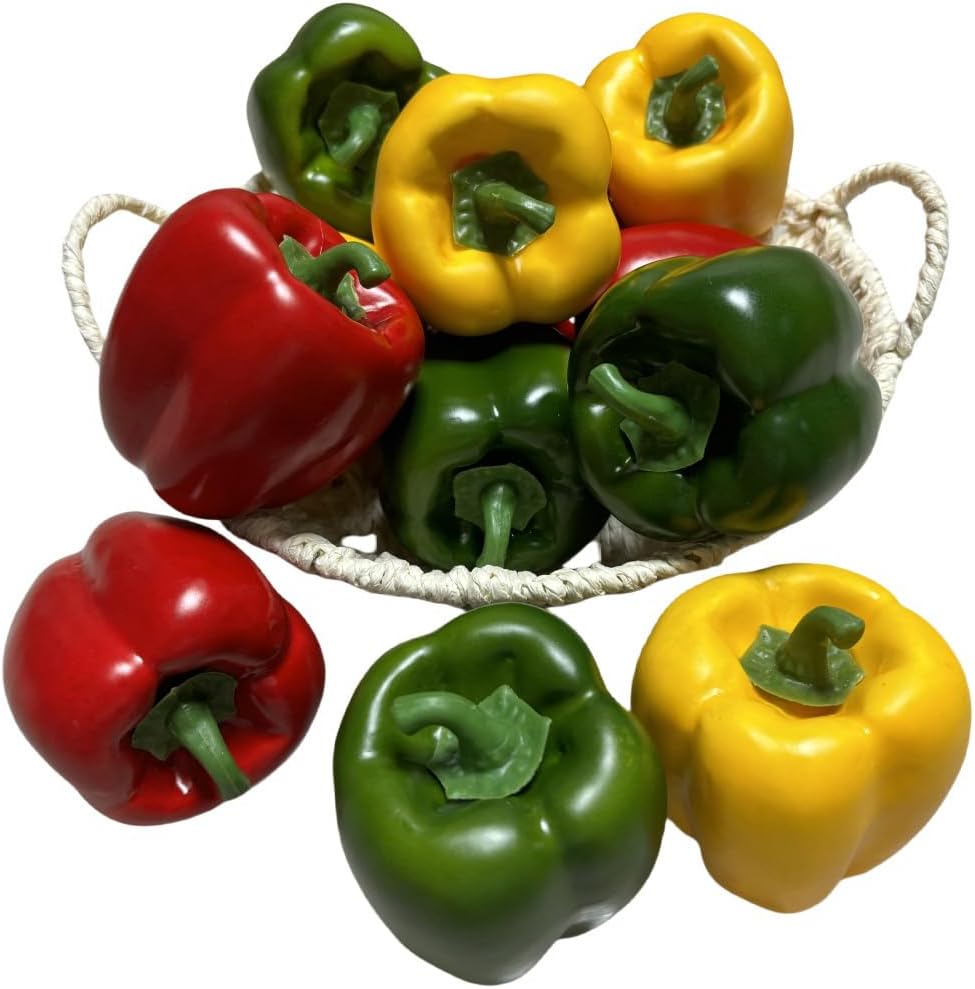 12pcs Artificial Bell Peppers for Kitchen Decoration