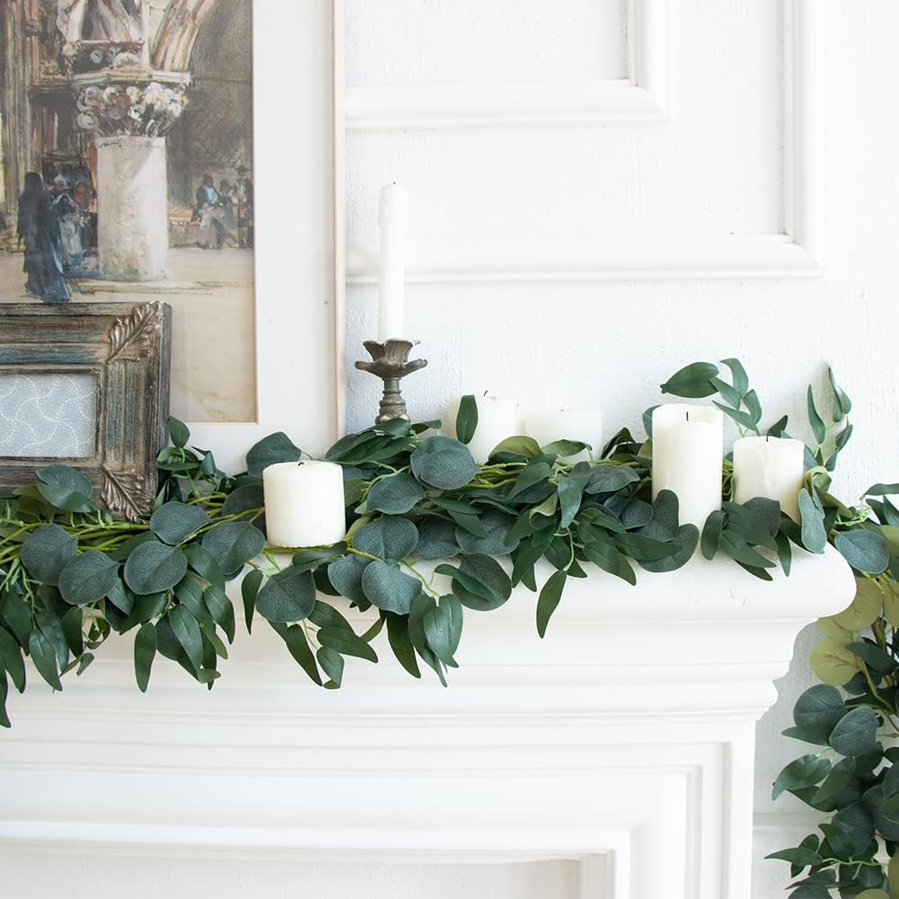 3Pcs Fake Eucalyptus Vines 65FT Silk Ivy Garland Artificial Plants