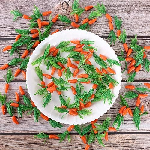 100PCS Mini Easter Carrots Plastic Decorations