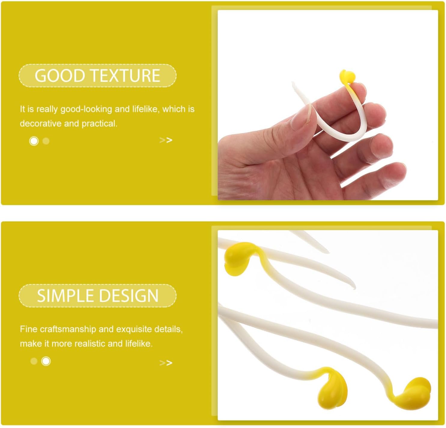 Ciieeo Realistic Bean Sprout Photo Props 50pcs