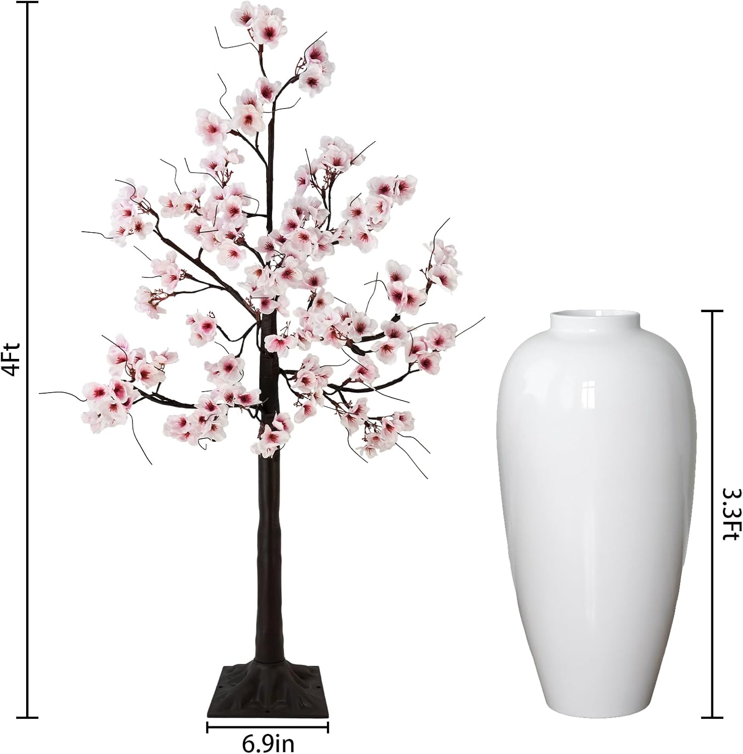 Uieke 4FT Cherry Blossom Tree with 48 Lights