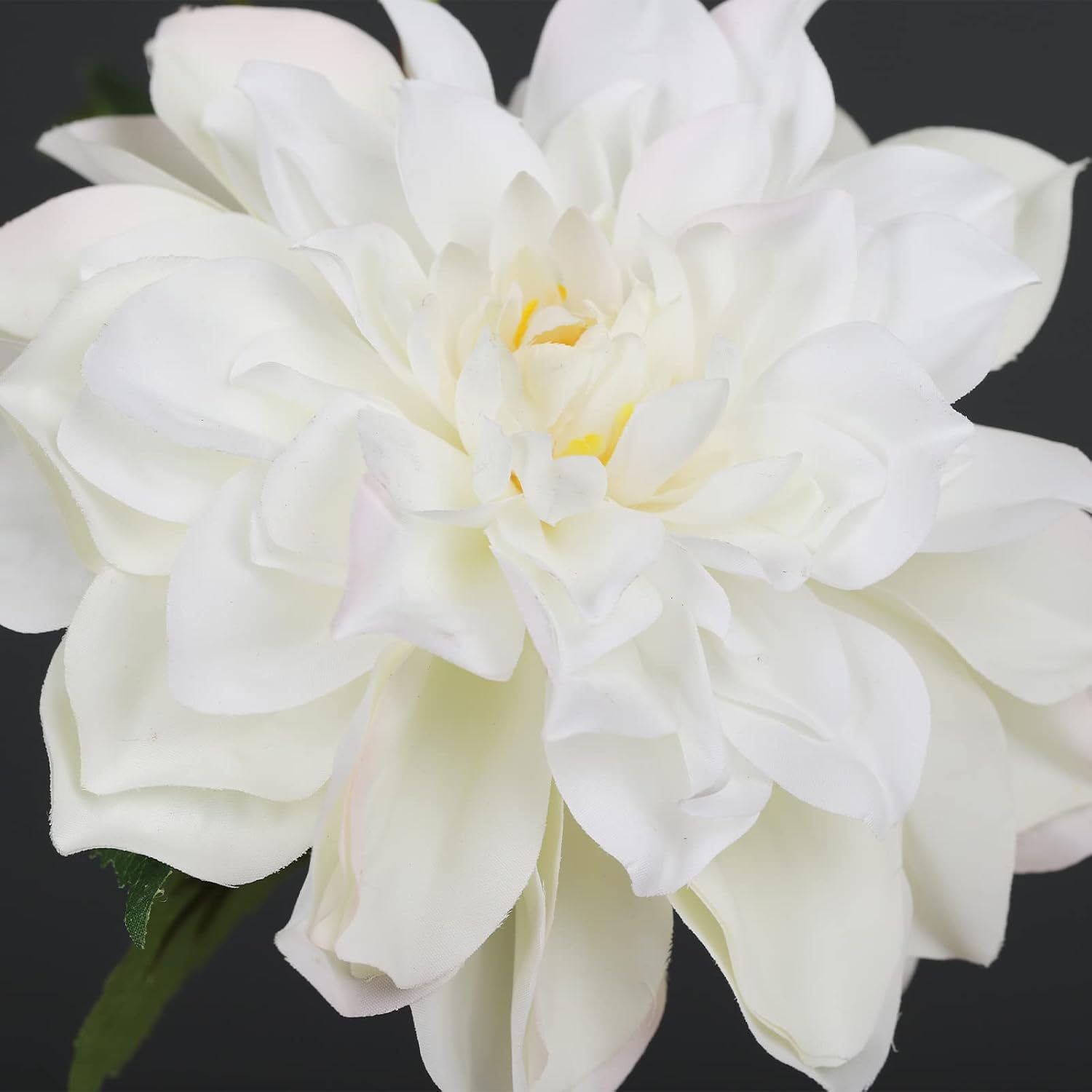 White Dahlia Artificial Flowers 24in Long Stem 5 Pcs