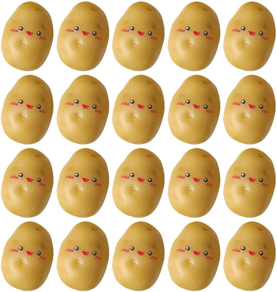 DECHOUS 36Pcs Mini Positive Face Resin Potatoes Decor
