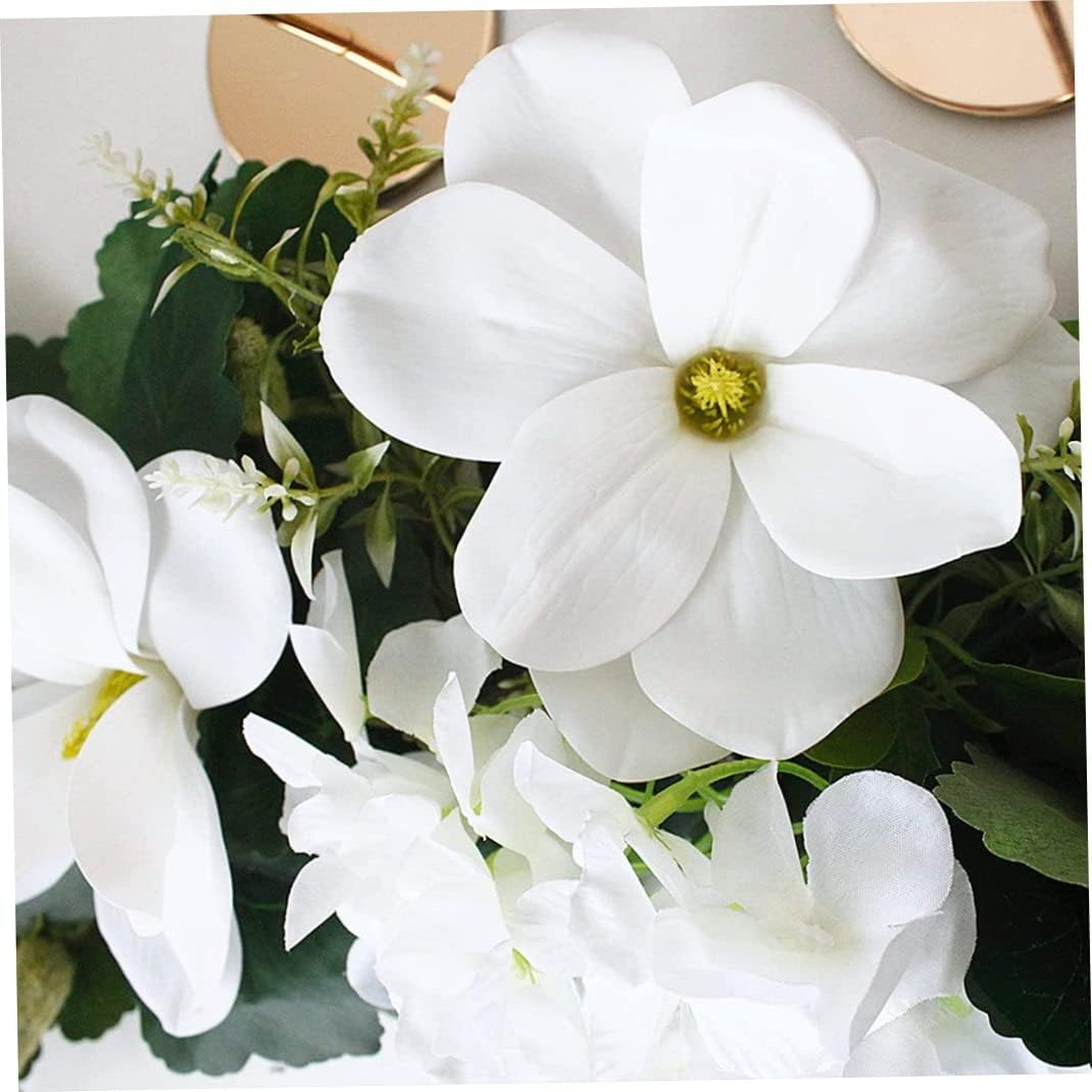Veesper 295 Inch Artificial White Magnolia Flower Garland Wreath