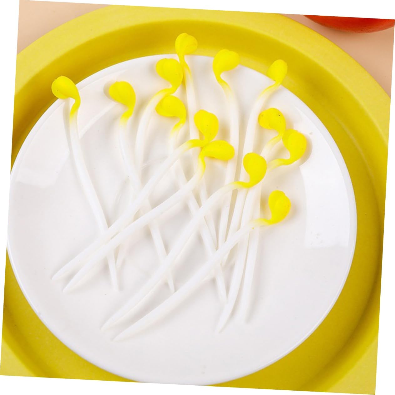 Garneck 12pcs Lifelike Artificial Bean Sprout Models for Preschool Education and Photography