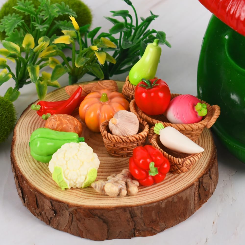 Redvigh Mini Mixed Vegetables 23Pcs Resin Figurines