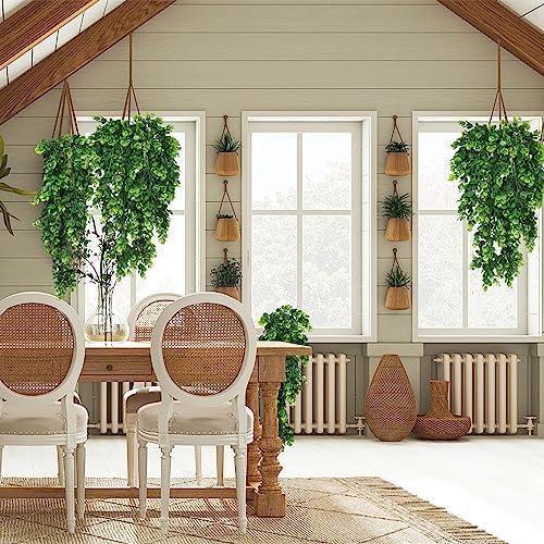 RECUTMS 4 Pack Artificial Eucalyptus Hanging Plants Greenery Decor