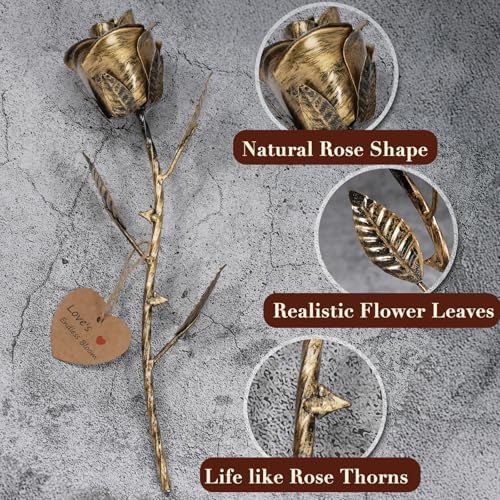 Bronze Rose Wedding Anniversary Gift for Her or Him