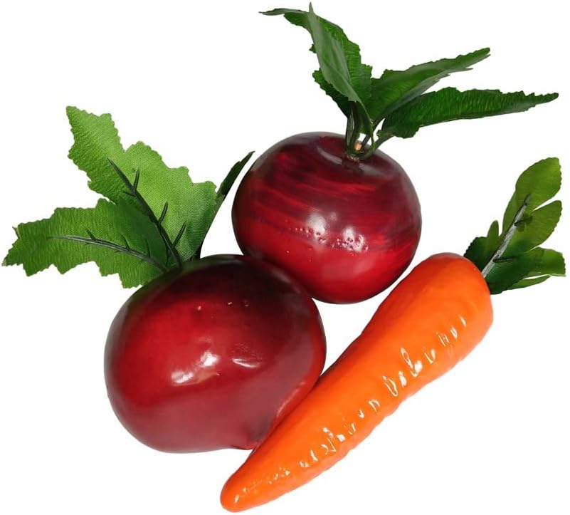 2 Pcs Artificial Beets with Leaves for Home Decor