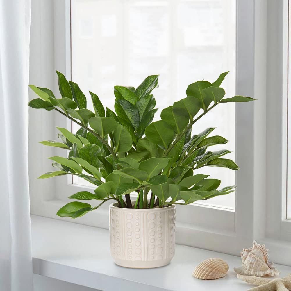Briful 17 Inch Artificial ZZ Plant in Ceramic Pot