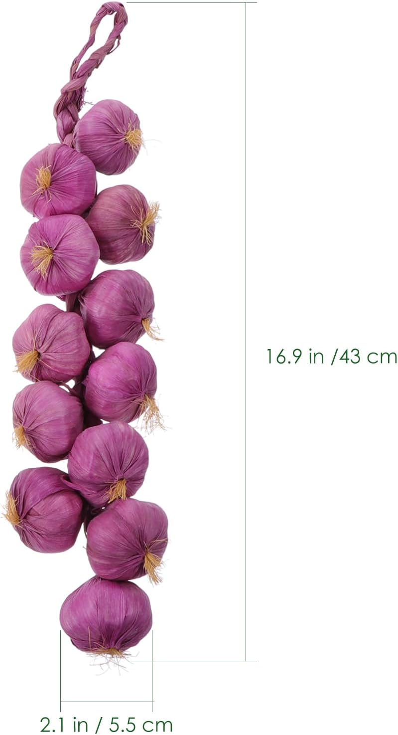 MAGICLULU Artificial Garlic Skewers 2pcs White Purple