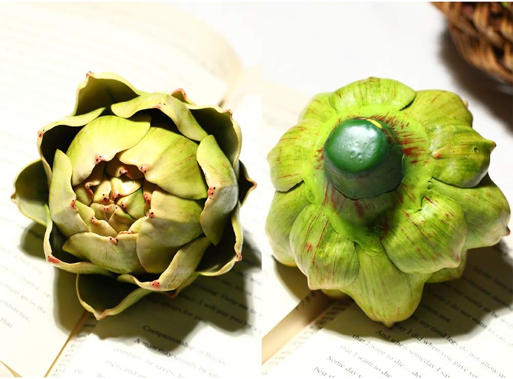 Large Green Artificial Artichoke Decor Set 6pcs
