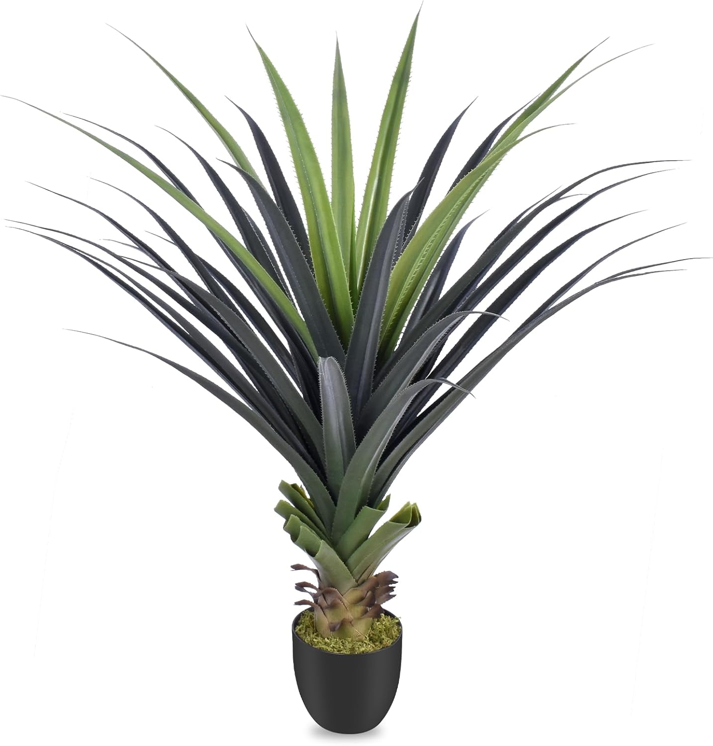 Keeplush 4ft Artificial Spiked Agave Plant with Pot and Moss