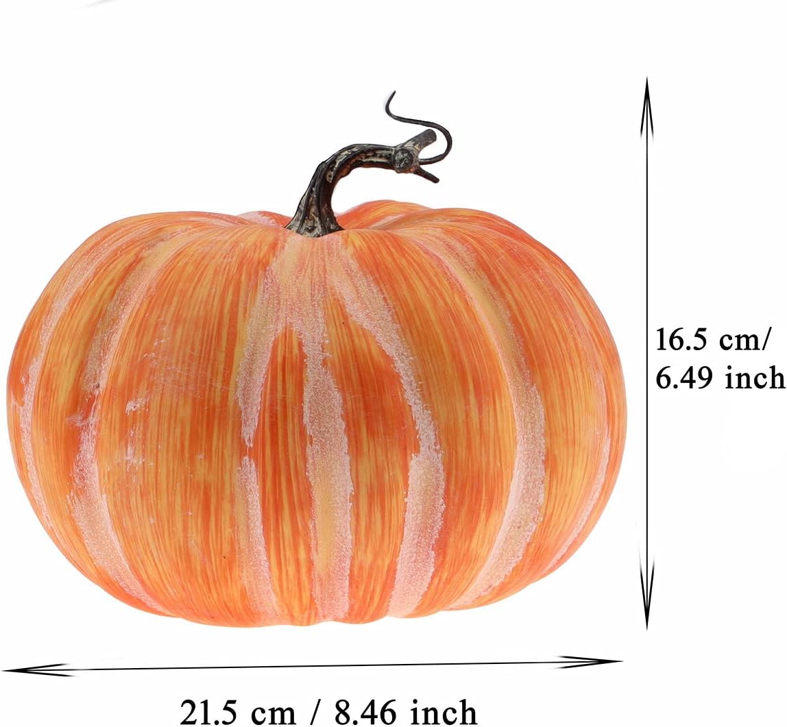 Woration Fake Pumpkin Decoration 84 Inch Yellow Artificial Vegetable
