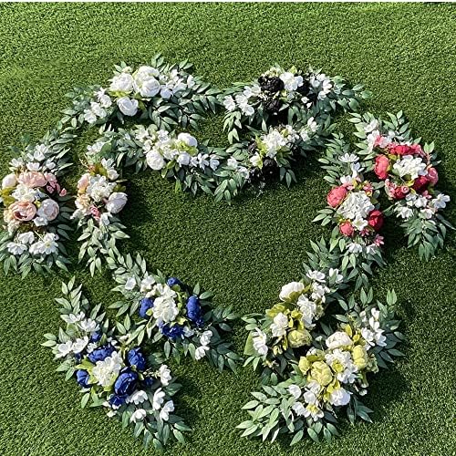 2PCS Wedding Arch Flowers with Peony and Eucalyptus