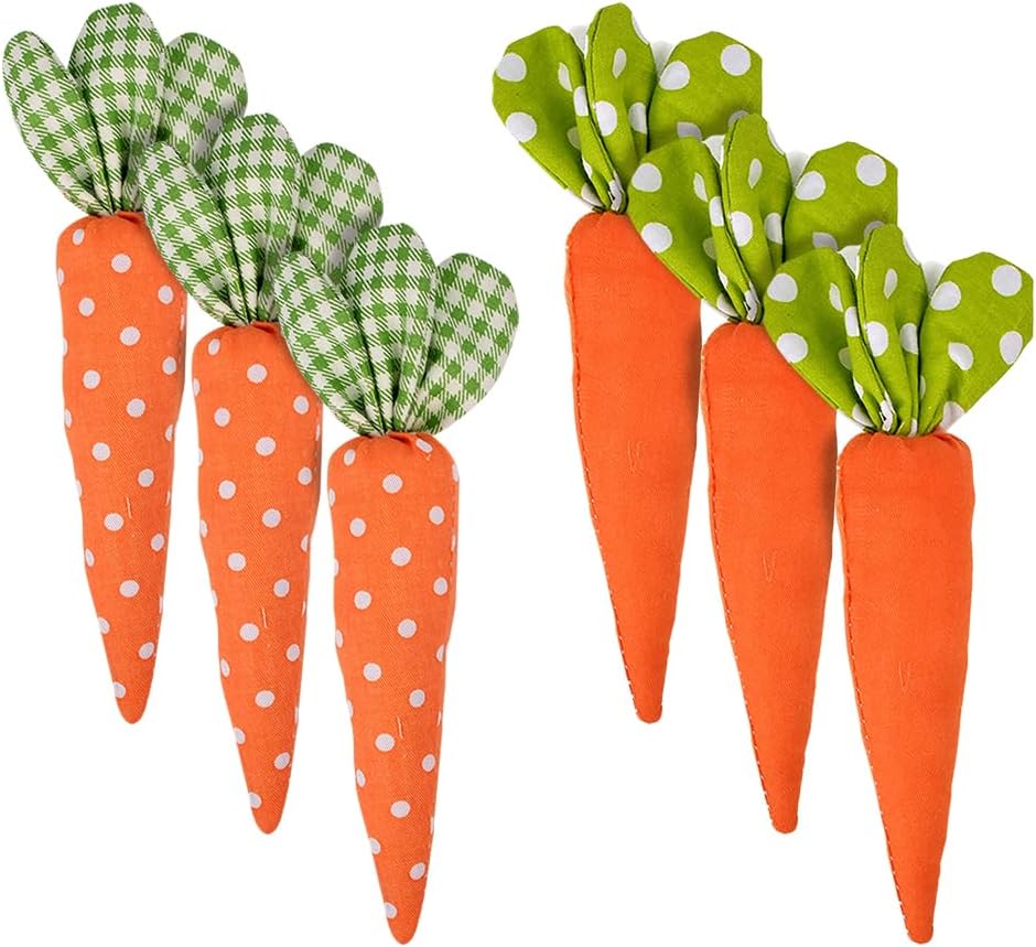 GSHLLO 6 Pcs Artificial Fabric Carrots Easter Decor