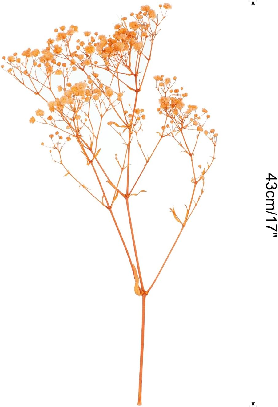MECCANIXITY Artificial Orange Gypsophila Flowers 17 Inch 3 Pcs